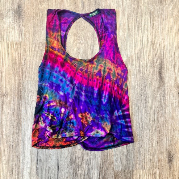 Kathmandu Tops - Kathmandu Colorful Tie-Dye Tank Top
